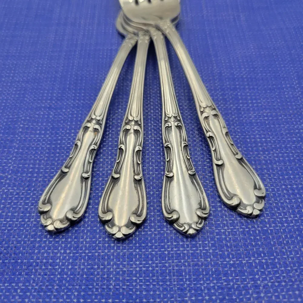 Set of 4 Towle Silver Merrimack Stainless Steel USA Salad Fork